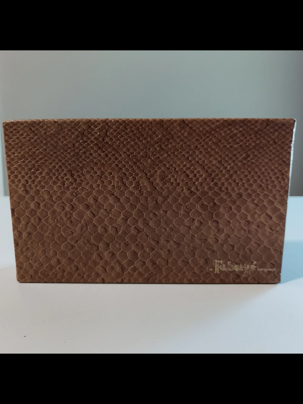 Fabergé Original Vintage Faux Leather Snake Skin Jewelry Box